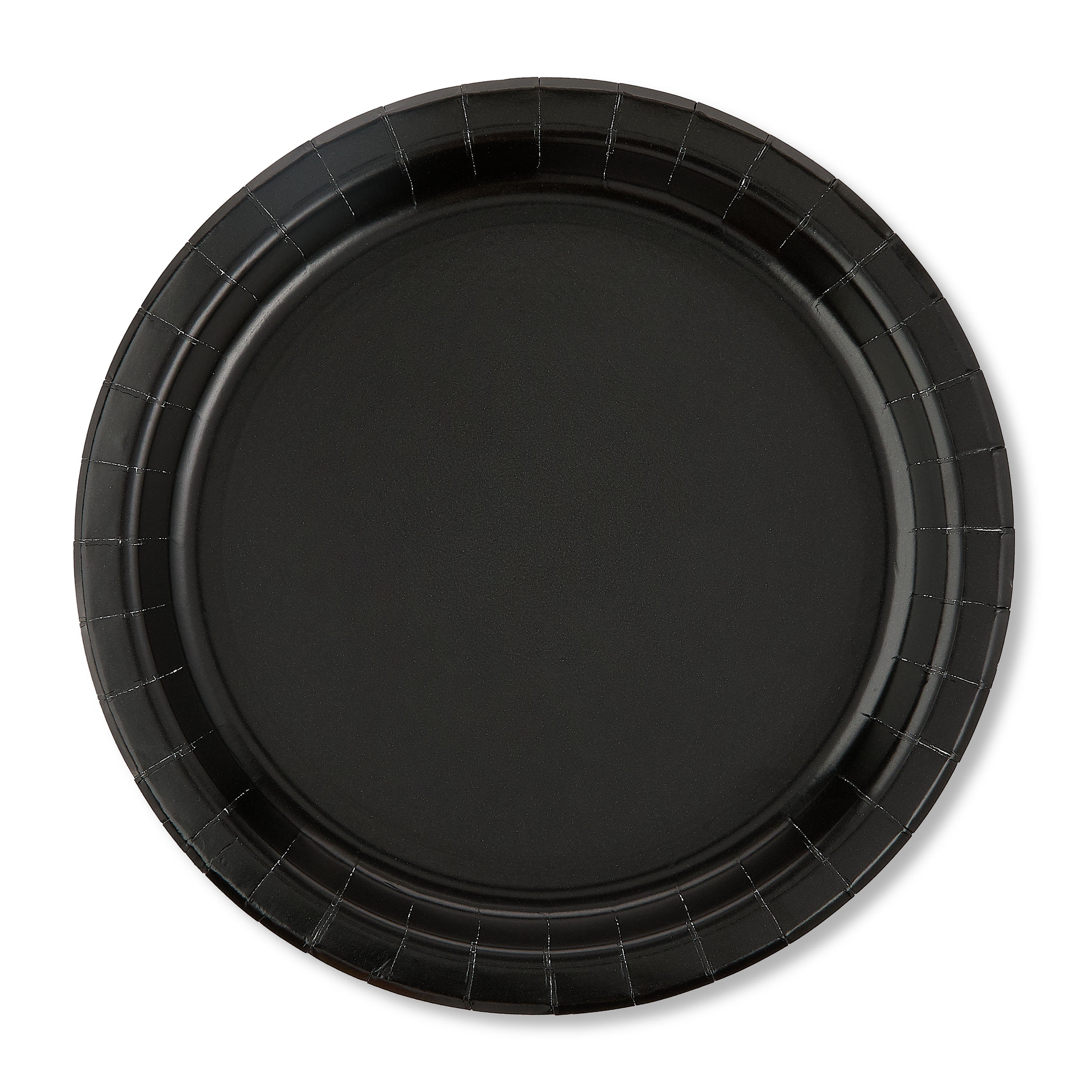 Disposable Paper Plates, 9", Black, 55 Count, by Way To Celebrate