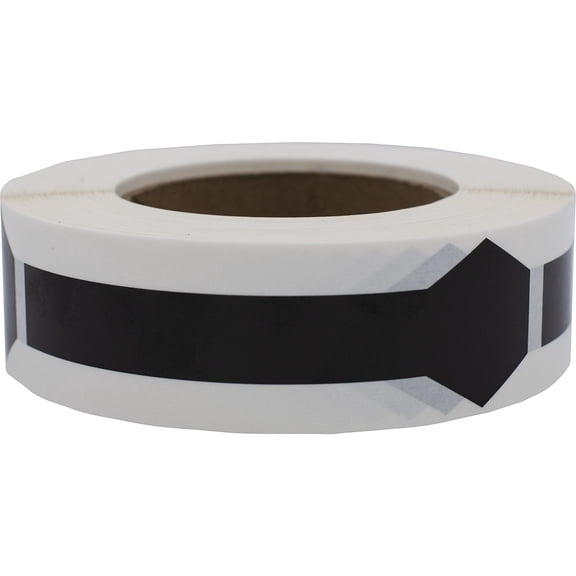 Black Paper Hex Lock Tamper Labels | 1.5 x 5.25" Die-Cut Shape - 500 Pack