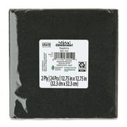6.5" x 6.5" Disposable Black Paper Napkins, 24 Count, by Way To Celebrate