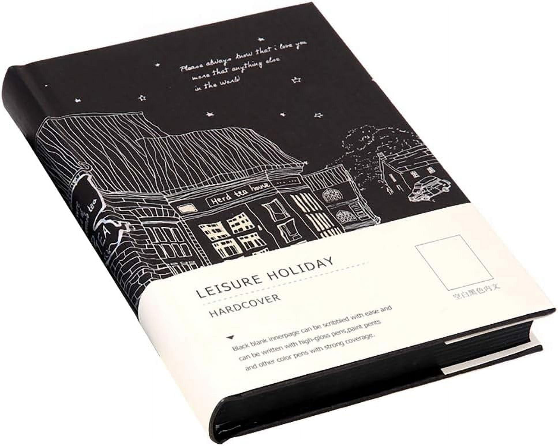 Black Paper Notebook - 128 Sheets Hardcover Sketchbook (13 x 18.5cm)