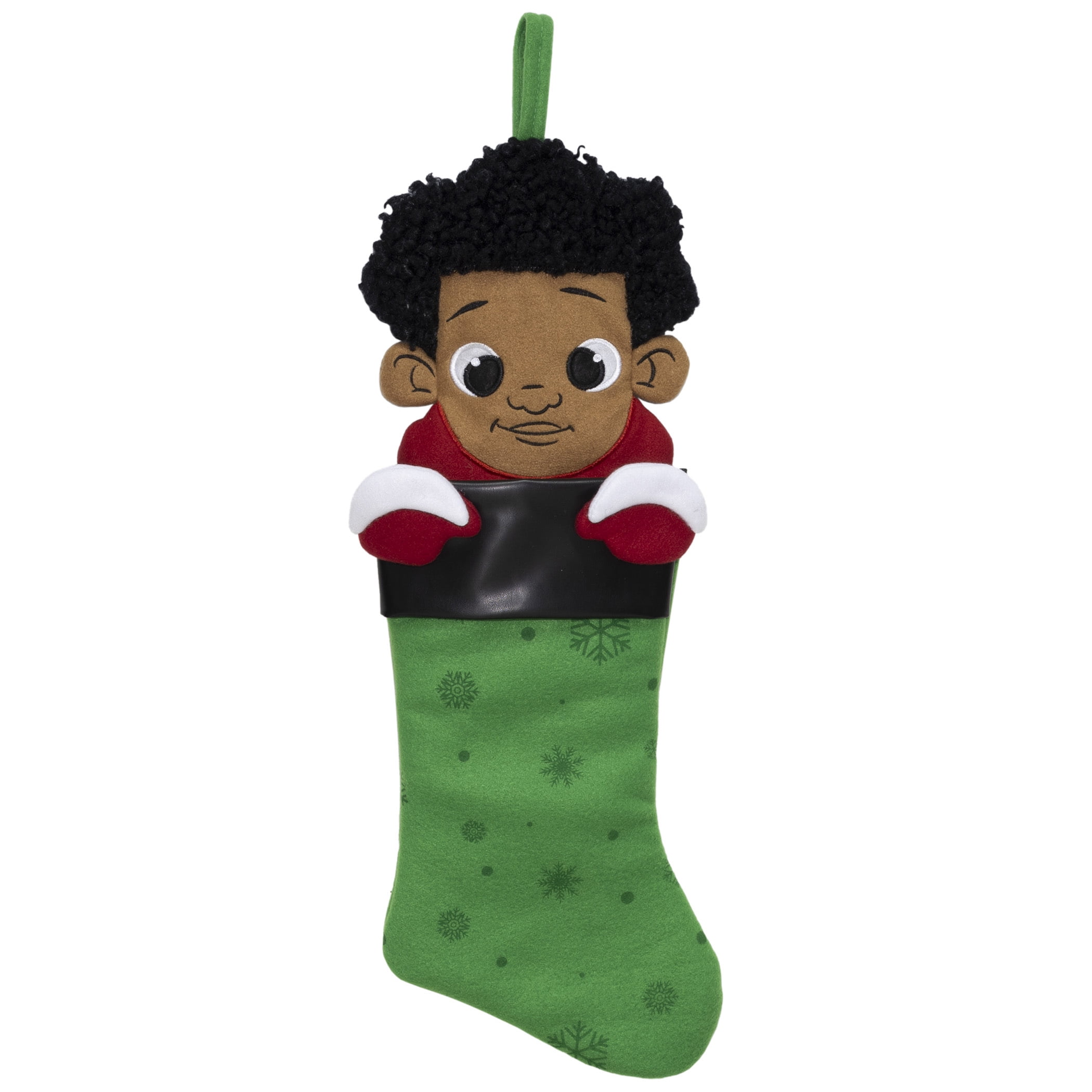 Black Paper Party Boy Chalkboard Stocking, Green, 20"