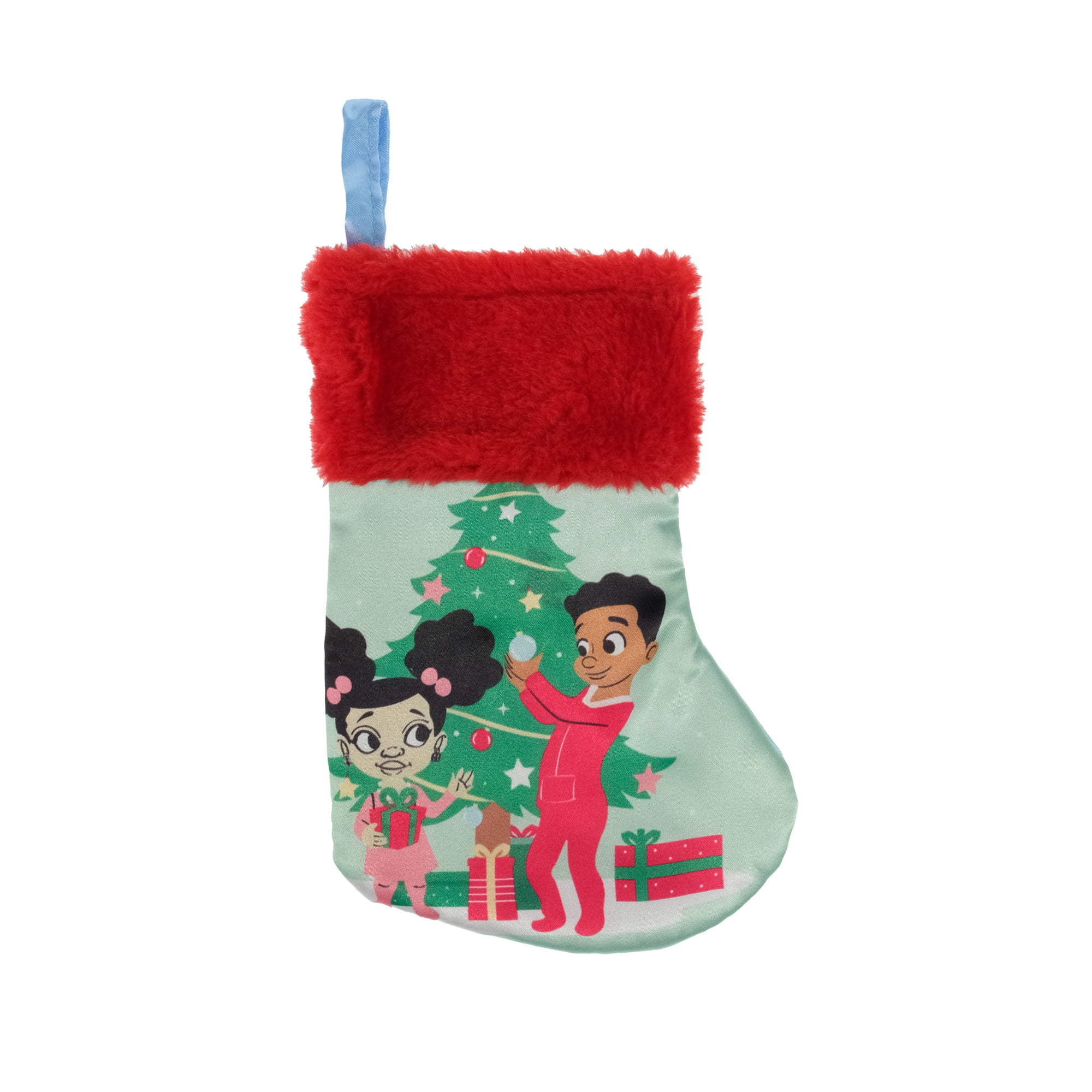 Black Paper Party, Christmas Morning Mini Christmas Stocking, 8 inches Diagonal , Polyester, Multi-Color