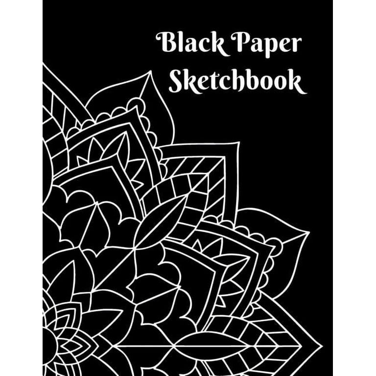 Black Paper Sketchbook: Black paper sketchbook for gel pens, 100 pages of  black blank paper, black paper sketchbooks for drawing, black paper