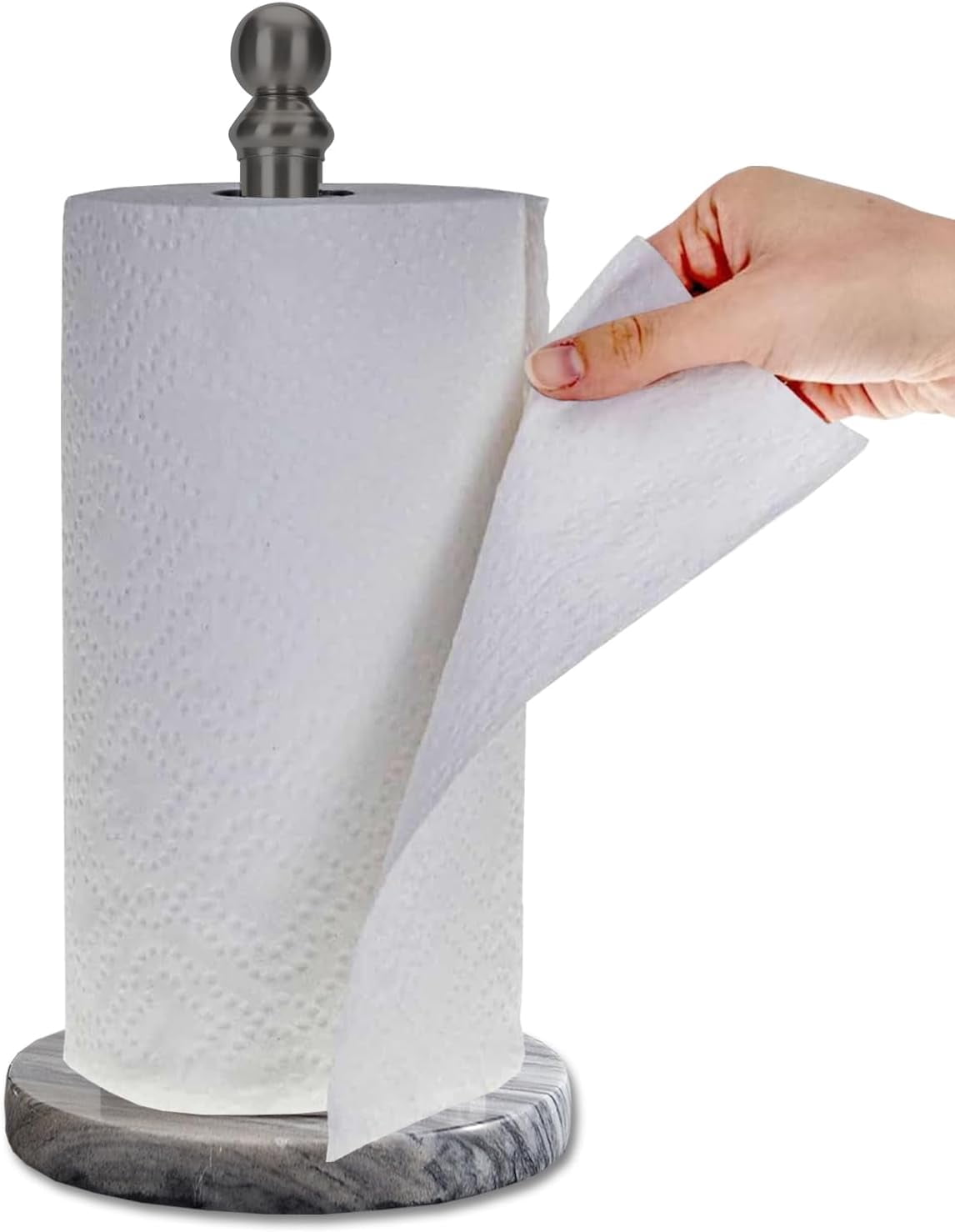 Black Paper Towel Holder Countertop with Heavy Marble Base, Standing ...