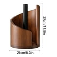 thumbnail image 1 of Black Paper Towel Holder Countertop with Wood Round Base and Iron Stand, One-Handed Tear for Kitchen Bath, Weighted Paper Towel Holder Countertop, 1 of 6