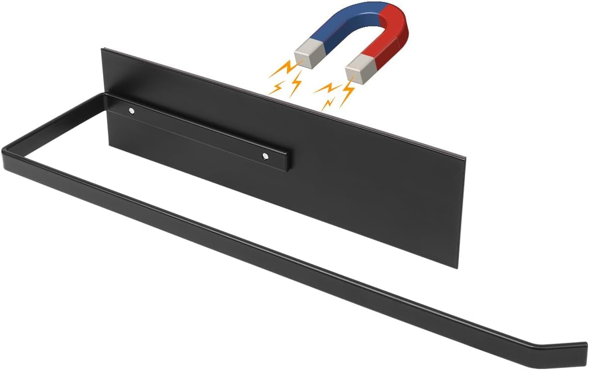 Black Paper Towel Holder, Magnetic Paper Towel Holder for Fridge ...