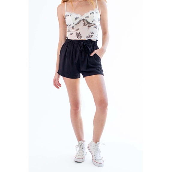 Ragstock Black Paperbag Waist Shorts