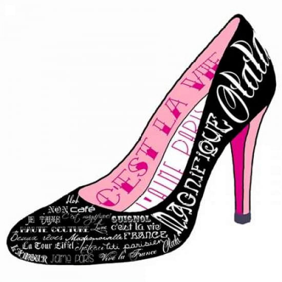 Black Paris Shoe Canvas Art - Marion De Lauzun (24 x 24)