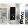 thumbnail image 1 of Black Particle Board Construction | Wall - Mounted Bathroom Storage | Easy - Assembly Space Saver, 1 of 3