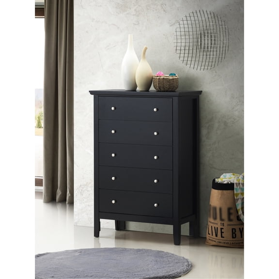 Black Particle Board - Long - lasting Finish - Bedroom Utility - Fully Assembled Item