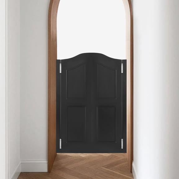 Black Partition Door, Solid Wood Door, Partition Door for Shop Entrance Partition, suitable for cafes, shopping malls, bars, reception rooms, clubs, living rooms