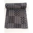 thumbnail image 1 of Black Patchwork design Kantha Quilt Handmade Kantha Quilt Unique Design Handmade Kantha Quilted Bedding Bedspread Handblock Print Throw, 1 of 4