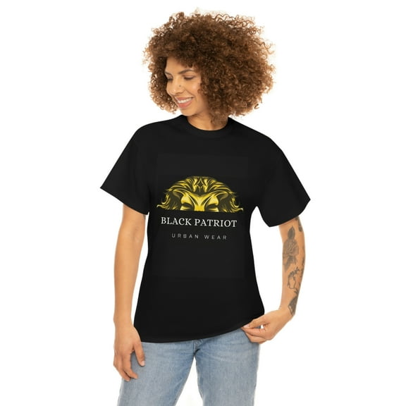 Black Patriot Urban wear Unisex Heavy Cotton Tee(Lion)