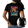 thumbnail image 1 of Black Pattern S-5XL Sun Salt Sand Tshirt Pattern Tees Beach Vacation Summer Palm Tree Sunset Fashion Gift Tops, 1 of 5