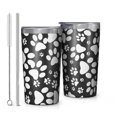 thumbnail image 1 of Black Paw 10oz Tumblers Stainless Steel Tumbler with Lid and Straw,Vacuum Insulated Double Wall Travel Tumbler Cups with Cleaning Brush for Coffee, Tea, 1 of 4
