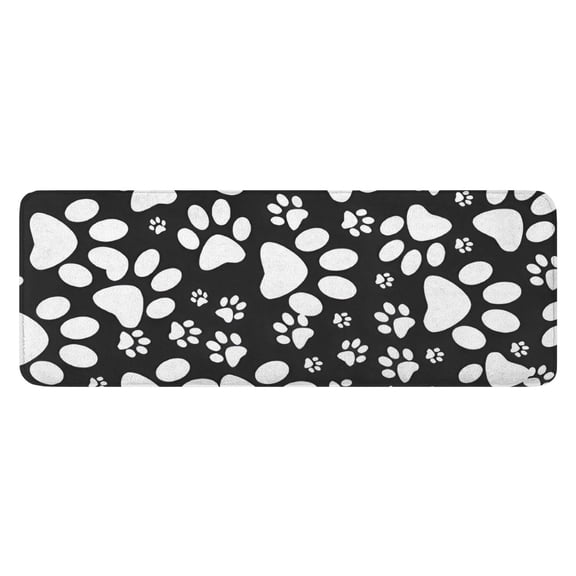 Black Paw Kitchen Rug Mat,Kitchen Runner Rugs Non Skid Washable,Decorative Kitchen Floor Mats for Kitchen,Sink,Laundry,17"x47.2"