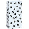 thumbnail image 1 of Black Paw Print on White Gift Sack - Small Size - 4 1/4in. x 2 3/8in. x 8in. - Pack of 25, 1 of 1