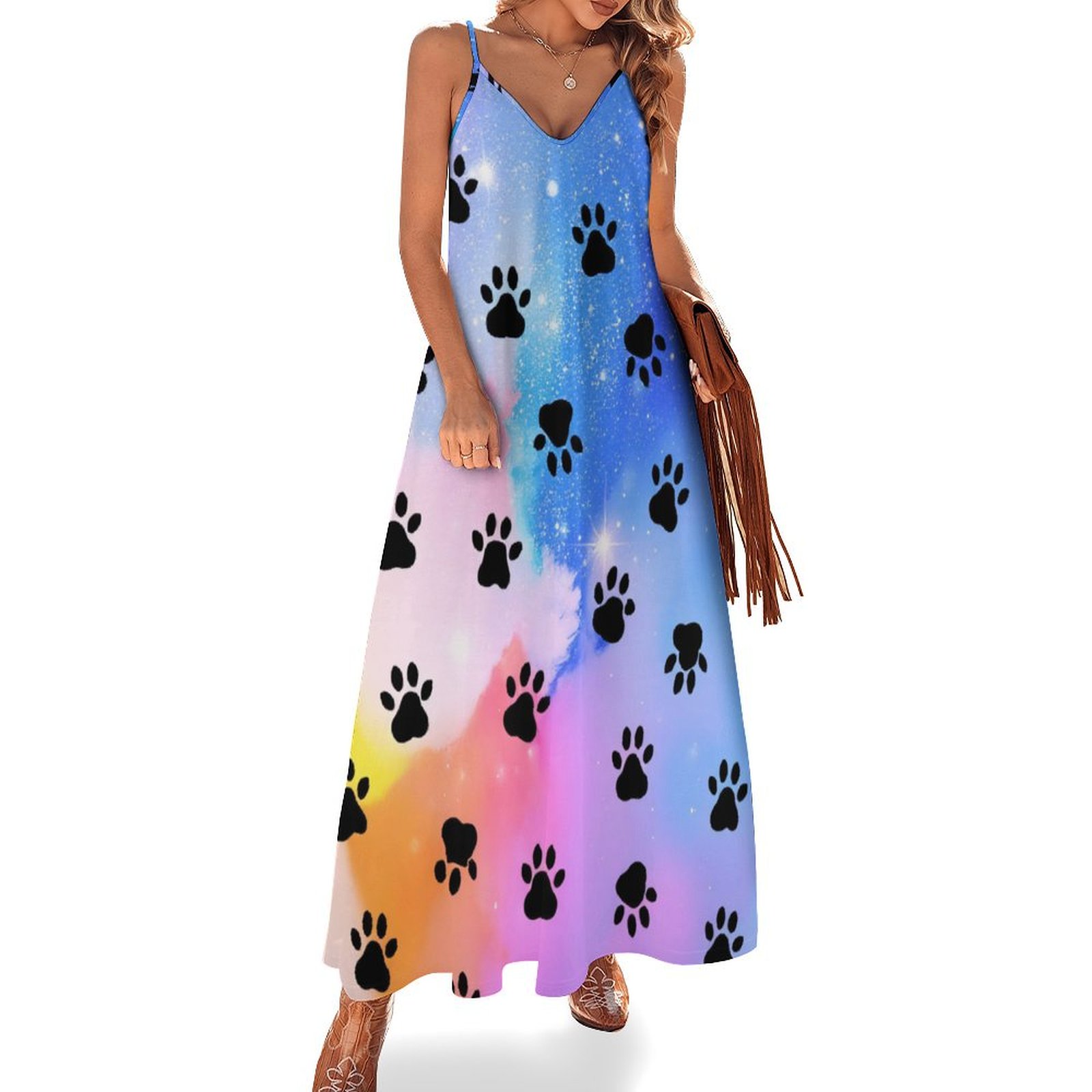 A DEE - Paw Print Dress - Black