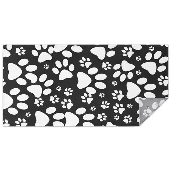 Black Paw Rectangle Tablecloth 60"x120",Waterproof Polyester Rectangle Table Cloth, Wipeable Spillproof Polyester Tablecloth for Dining, Camping, Indoor and Outdoor