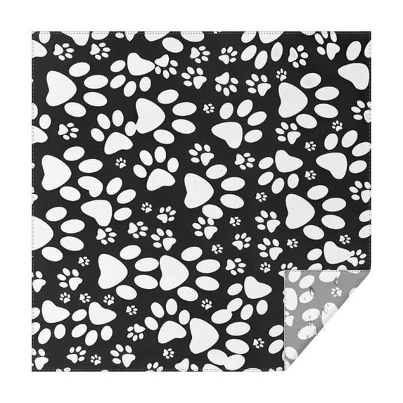 Black Paw Square Tablecloth,Waterproof Square Table Cover,Wipeable Spillproof Washable Table Cover for Home Kitchen Party Decor 42"X42"(107x107cm)