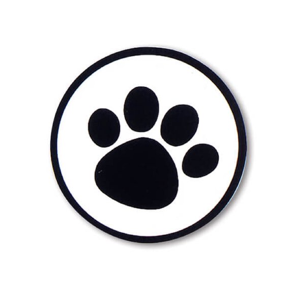 Black Paw on Round Clear Seals - 1 1/2 Inches in Diameter - 500/Pack - 1 Pack (ppc)