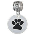 thumbnail image 1 of Black Paw on White Disc - Happy Birthday Charm Bead, 1 of 1