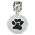 thumbnail image 1 of Black Paw on White Disc - Sister Charm Bead, 1 of 1