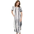 thumbnail image 1 of Black Peach 3X-4X Plus Size Women's Rayon Stretch Short Sleeve T-Shirt Long Crew Neck with Side Pockets for Summer/Casual Dresses, 1 of 6