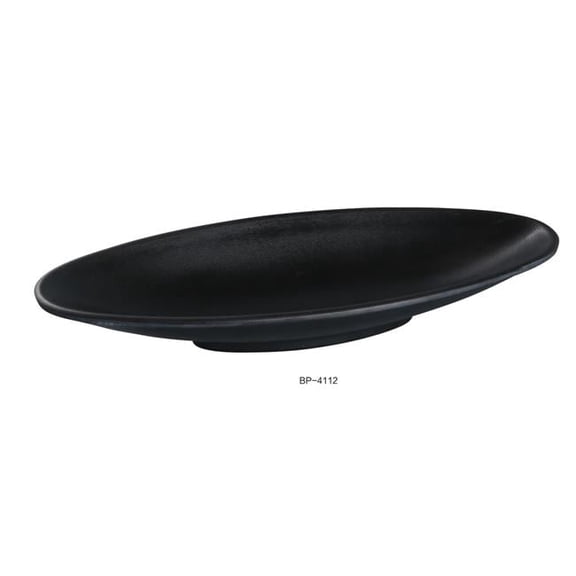 Black Pearl-2 Deep Boat Plate, Black - Pack of 12