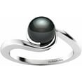 thumbnail image 1 of Black Pearl 925 Sterling Silver Ring Handmade Mother Pearl Ring Engagement Band Symbol of Hope Women's Jewelry Gifts for Her Silver 8, 1 of 2