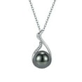 thumbnail image 1 of Black PearlZircon Swan Necklace - Elegant Pendant with Black Pearl & Zirconia Accents, 1 of 6