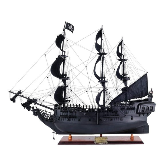 Black Pearl Exclusive Edition Fully Assembled Wooden Pirate Ship Model, 100% Handmade