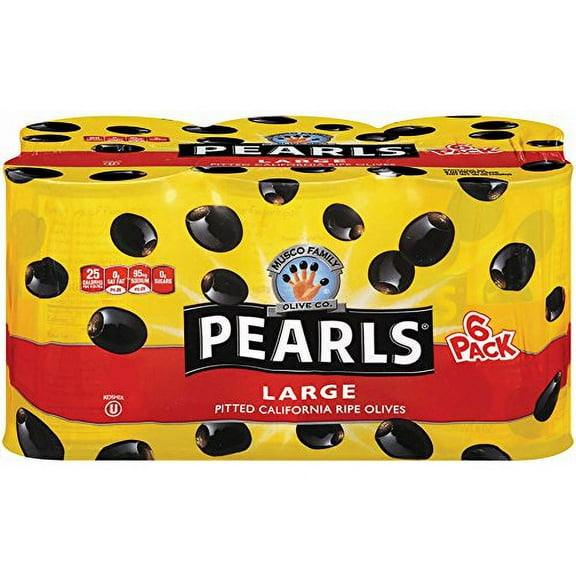 Black Pearl Large Pitted Olives, 6 Ct./6 Oz. (Pack Of 2)