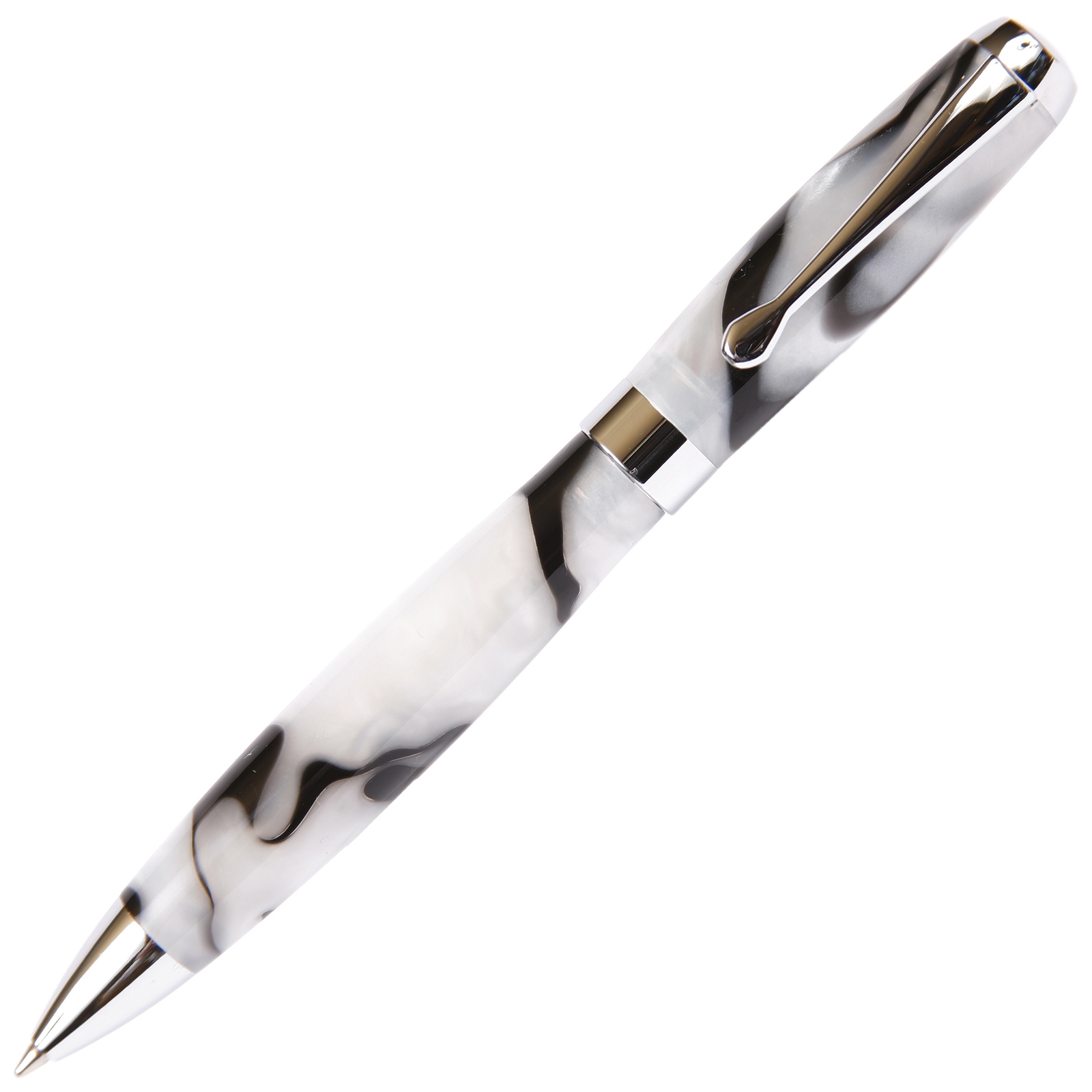 Black & Pearl Marbleized Gloss Body, Tuscany Ballpoint Pen (Black Ink, Medium Tip 0.7mm)