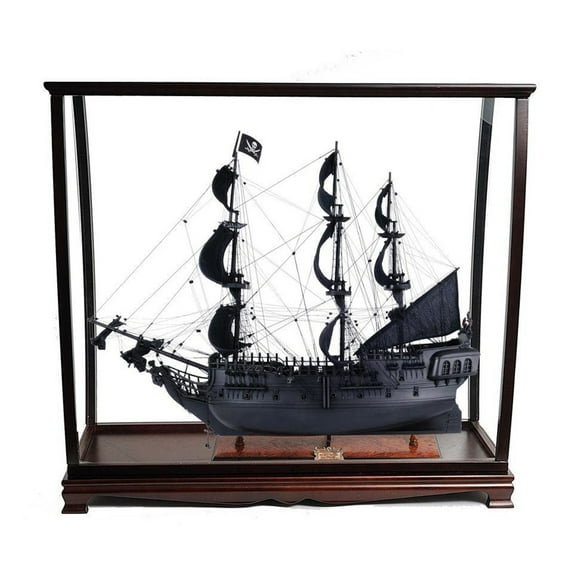 Black Pearl Pirate Ship Large With Table Top Display Case