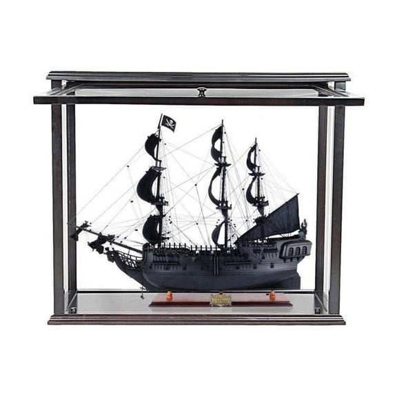 Black Pearl Pirate Ship Midsize With Display Case Front Open