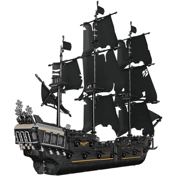 Black Pearl Pirate Ship Model Kit, Large Boats Building Set Length 76.3cm with Sailboat Design for Adults, Interesting for Enthusiasts 2862pcs