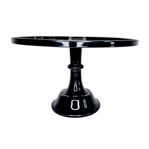Elegant Black Melamine Cake Stand 11.5" x 8" Pedestal Display for Cakes, Cupcakes & Desserts