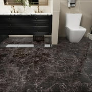 Black Peel and Stick Floor Tile Waterproof Bathroom Marble Peel and Stick Tile for Kitchen DIY Vinyl Flooring Marble Self Adhesive Floor Tiles for Corridor Camper 10 PCS 12"x12"