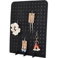 thumbnail image 1 of Black Peg Board Display Stand for Jewelry Rectangle Wood Jewelry Rack Peg Board Accessories Rack Organizer for Craft Shows Selling Vendor Events, 1 of 6