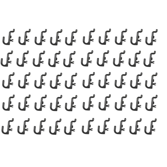 Black Peg Board Hook Kit Pegboard 50 pieces J Hook Style--BLACK--Plastic J Hook Pegboard Locking Garage Crafts