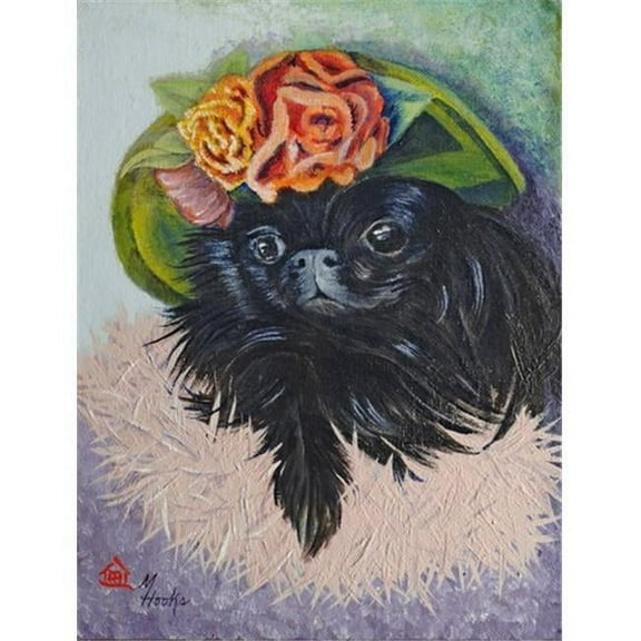 Black Pekingese Flag Garden Size