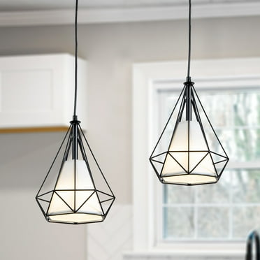 Black Pendant Light Fixtures 2-Pack Pendant Lamps Hanging Light Fixtures for Hallway Kitchen