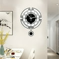 thumbnail image 1 of Black Pendulum Wall Clock Large Quartz Mute Hanging Traditional Vintage Watch US, 1 of 11