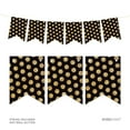 thumbnail image 1 of Black Pennant Party Banner Gold Glitter Polka Dots, 1 of 3