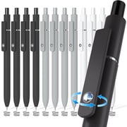 Black Pens 12 pcs Retractable Black Ink Gel Pens, 0.5mm Fine Point Pen Set, Writing Pens for Work Campus, Quick-drying Smooth Writing Aesthetic Journal Pens for Men & Women