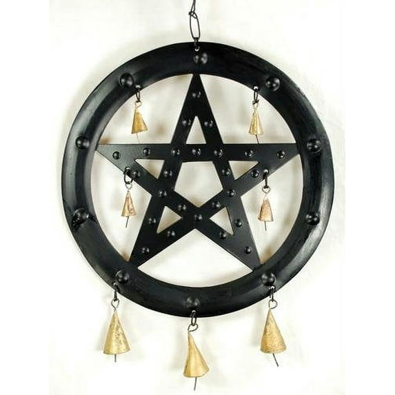 Black Pentagram Wind Chime - 9 1/2"
