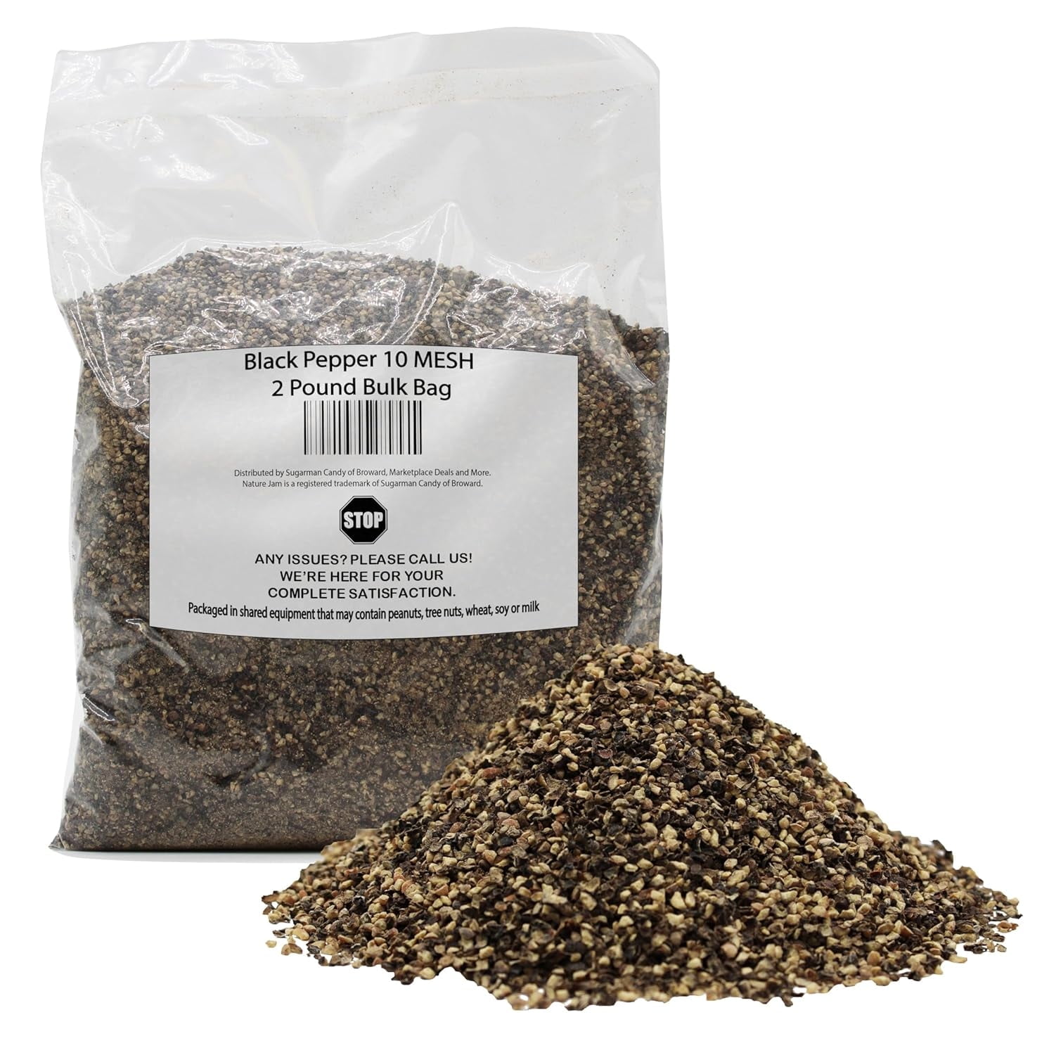 Black Pepper 10 MESH 2 Pounds Bulk Bag -Heat Sealed to Maintain Freshness-Spice Seasoning-10M VERY COARSE Perfect for Rubs