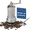 thumbnail image 1 of Crystalia Turkish Spice Grinder, Manual Zamak Metal Pepper & Salt Mill, Vintage Hand Crank, 1 of 8