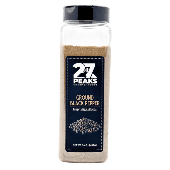 27 Peaks Gourmet Ground Black Pepper Powder, 16 oz Bottle